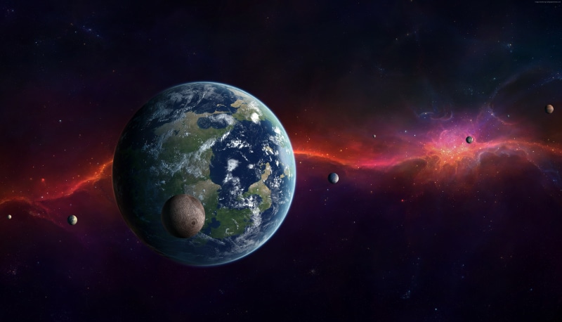 Exoplanet, Kepler-452b, Planet, 4K, space, stars