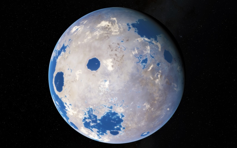 4K, yellow dwarf, exoplanet, in the constellation Cygnus, Kepler-452 b, in orbit