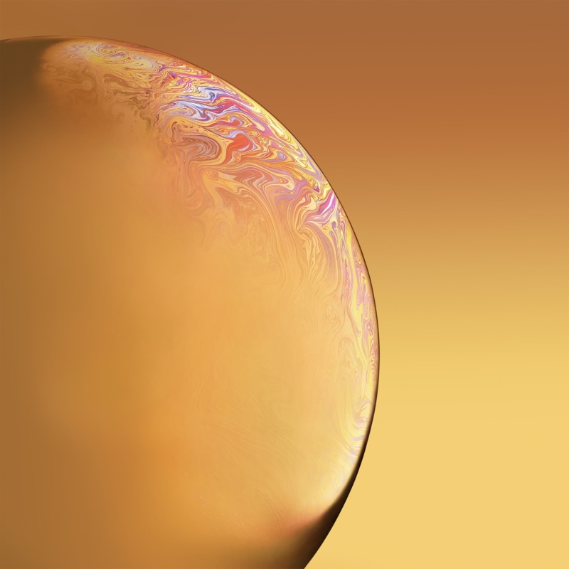 HD, 1080P, Planet, Yellow, iPhone XR, Bubble, Earth, Red, iOS 12, Stock