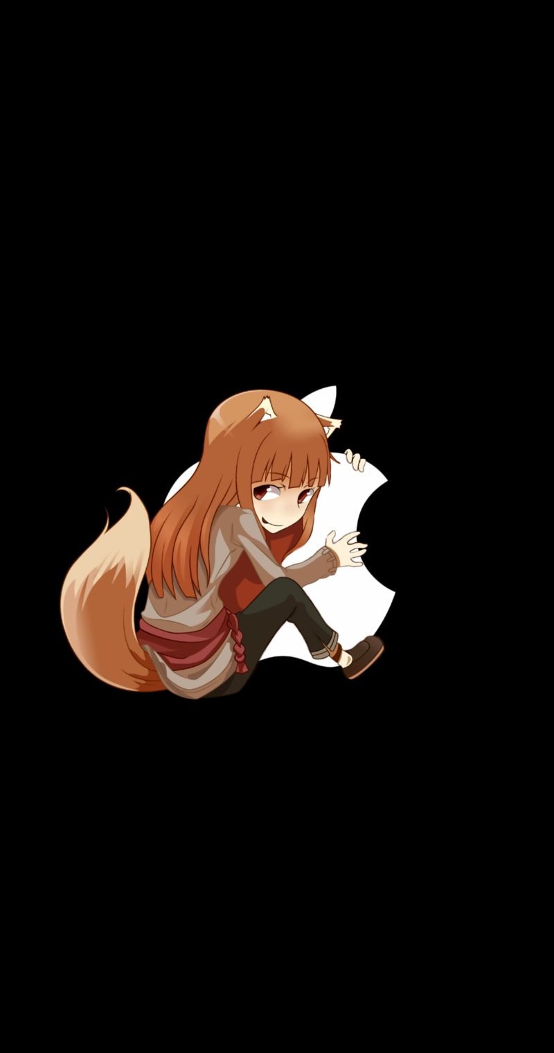 Spice and Wolf, anime girls, amoled, Holo, 5K, Apple Inc.