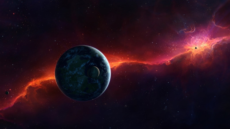 no people, star - space, earth, space, planet - space, glowing, milky way, star field, astrology, night, cloud - sky, moon, dark, beauty in nature, red