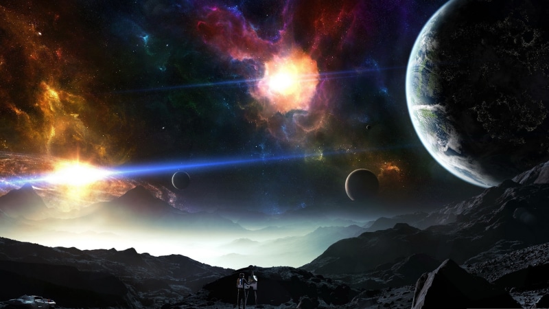 alien planet, 4K, sky, earthlike, surface, fantasy art, space art, planet, space, painter