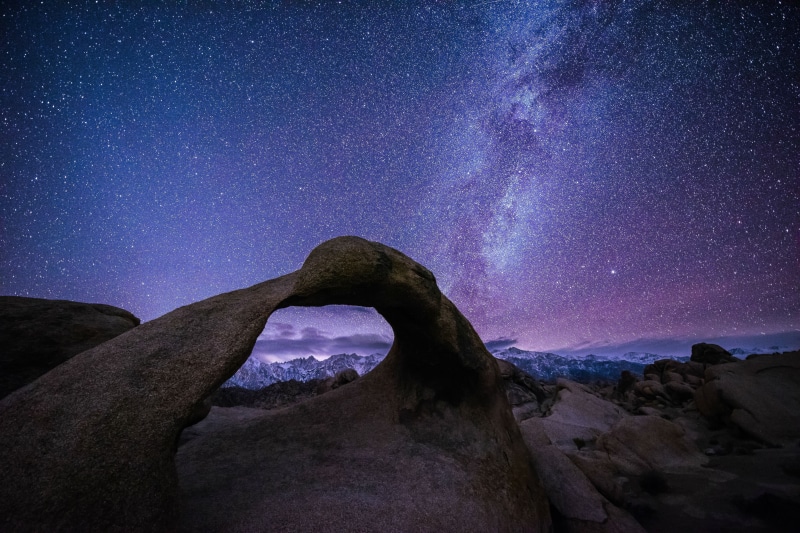 purple, nature, no people, beauty in nature, tranquil scene, star field, rock - object, idyllic, grand, tranquility, space and astronomy, sky, astronomy