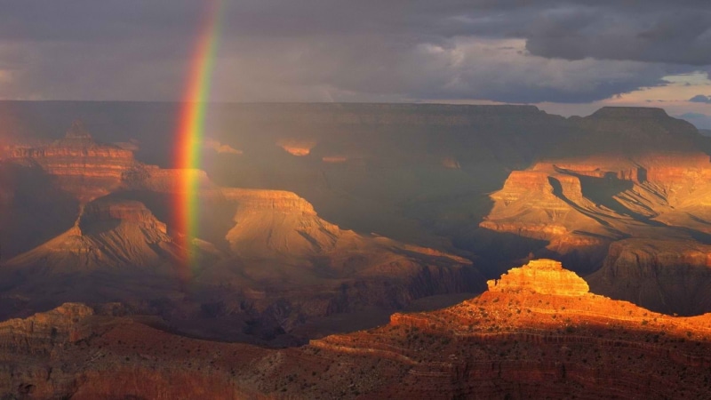 rainbows, Grand Canyon, landscape, 1080P, canyon