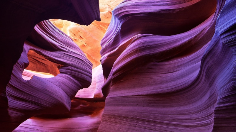 purple, Antelope Canyon, 1080P, rock, nature