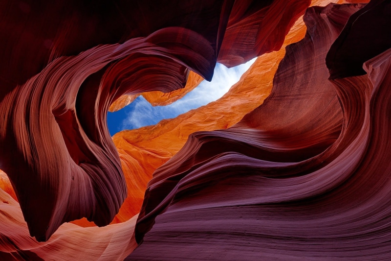 climate, outdoors, tranquility, Antelope Canyon, natural condition, hangers, beauty in nature, landscape, blue, eroded, rock - object, geology, arid climate