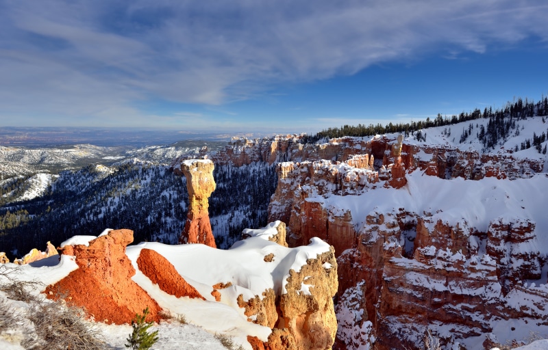 blue, Distance, forest, tree, Bryce Canyon National Park, Agua, Mountains, Pro  Day, United States, Landscape, Hoodoos, Evergreens, mountain, frost, outdoors