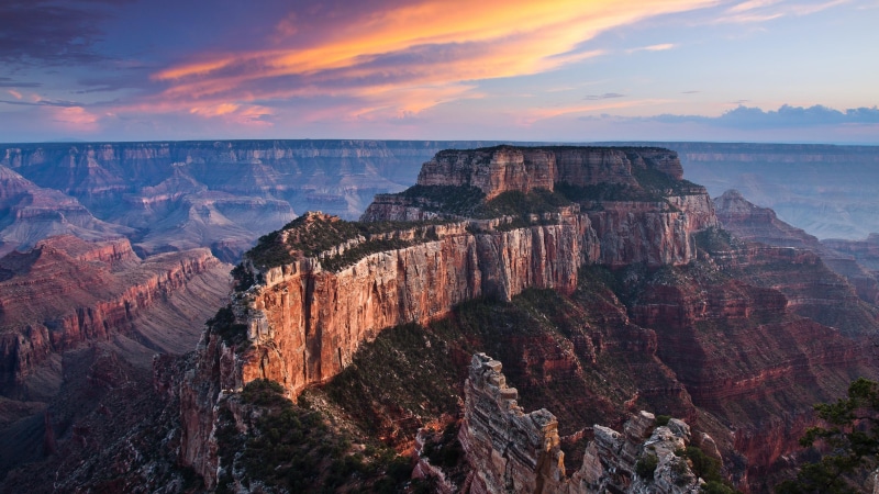 badlands, cliff, tranquility, no people, cloud, idyllic, morning, scenics - nature, remote, sky, arizona, grand canyon national park, horizon over water