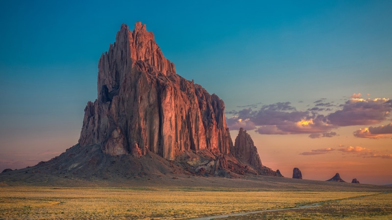 formation, new mexico, crag, rock formation, volcanic plug, 1080P, united states, usa, america, wilderness, badlands, butte, shiprock, rock