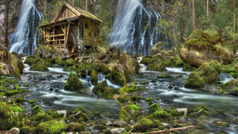 rainforest, peaceful, moss, plant, waterfall, beauty in nature, nature, splash, rocks, spring, power in nature, tourism, wild, natural, outdoors, falling