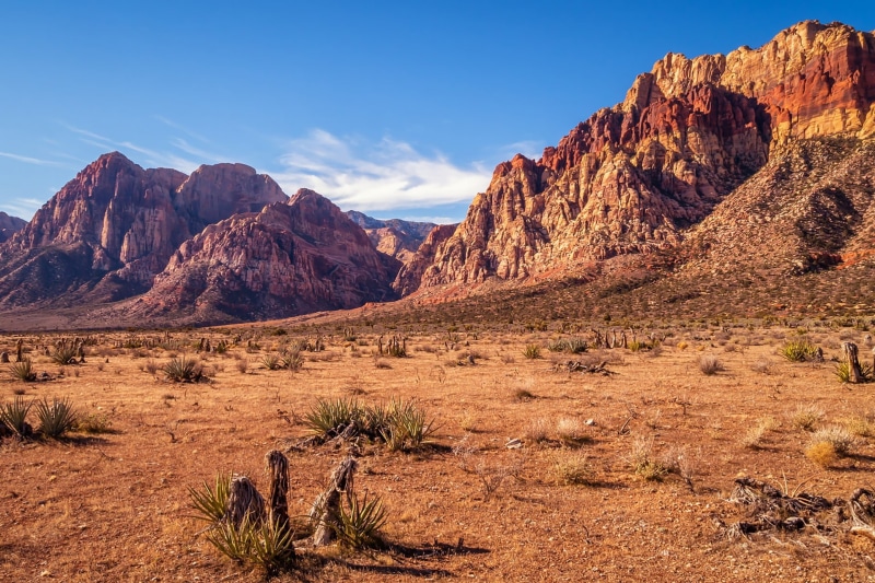 dry, rocks, desert, sunny, 1080P, Nevada, sky, Red Rock Canyon, USA, mountains