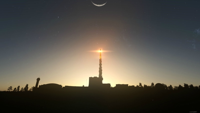 built structure, 2K, space, silhouette, skyscraper, stars, tall - high, outdoors, sky, nature, astronomy, tourism, city, rocket, travel destinations, building