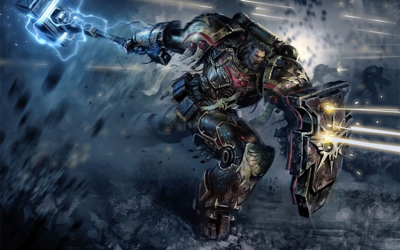 warhammer 40000, character, 1080P, marines, shield, video games, anime, warhammer, games, man, video, holding, space marines, space