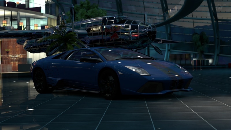 hangar, lamborghini, games, gran, murcielago, Gran Turismo 5, Video Games, cars, playstation, hd, art, bulls, red bulls hangar, Playstation 3, Lamborghini Murcielago