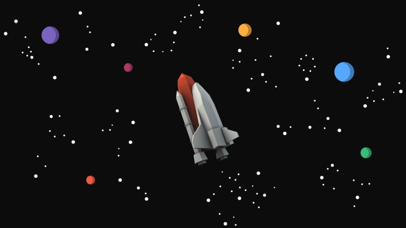 gray, space, low angle view, spacecraft, close-up, illuminated, stars, lighting equipment, white color, black background, night, indoors, 1080P, studio shot