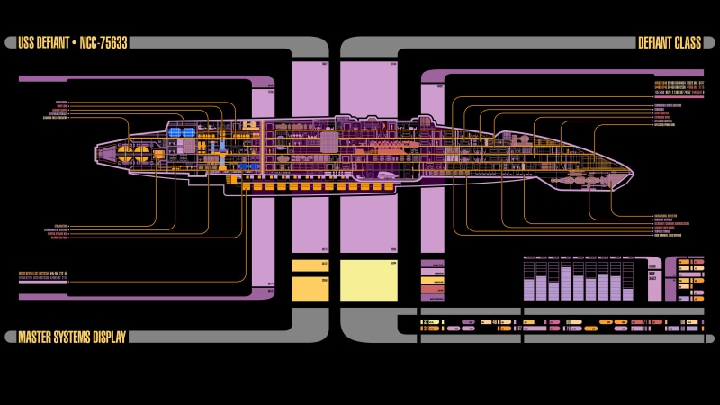 LCARS, USS Defiant, Star Trek, 5K
