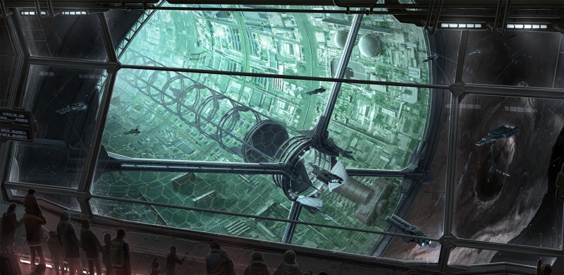 glass - material, reflection, rocket, protection, tunnel, 1080P, space, technology, spaceship, crowds, glass, day, architecture, green color