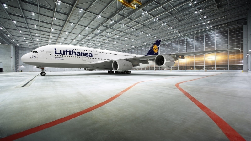 airbus, a380, airplane, 1080P, lights