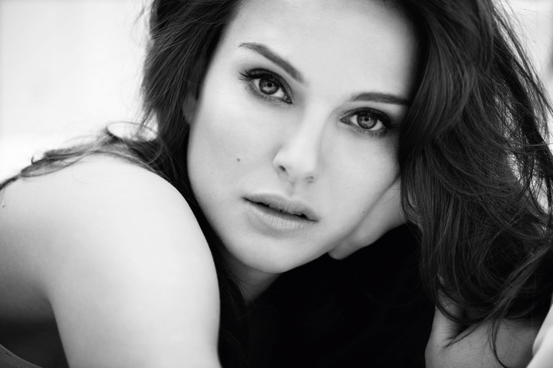 face, Natalie Portman, 1080P, women, actress, brunette, long hair, monochrome, eyes, looking at viewer