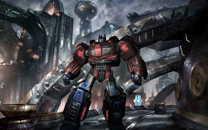  no people, built structure, human representation, metal, wall - building feature, aggression, art and craft, Optimus Prime, futuristic, low angle view