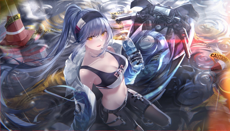 motobike, 5K, Azur Lane, junpaku karen, Essex (Azur Lane), anime, anime girls