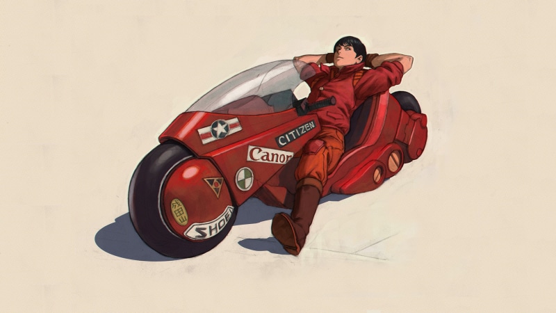 crash helmet, motorcycle, lifestyles, digital art, science fiction, anime boys, sports helmet, helmet, motobike, adult, motion, Akira, speed, men, communication