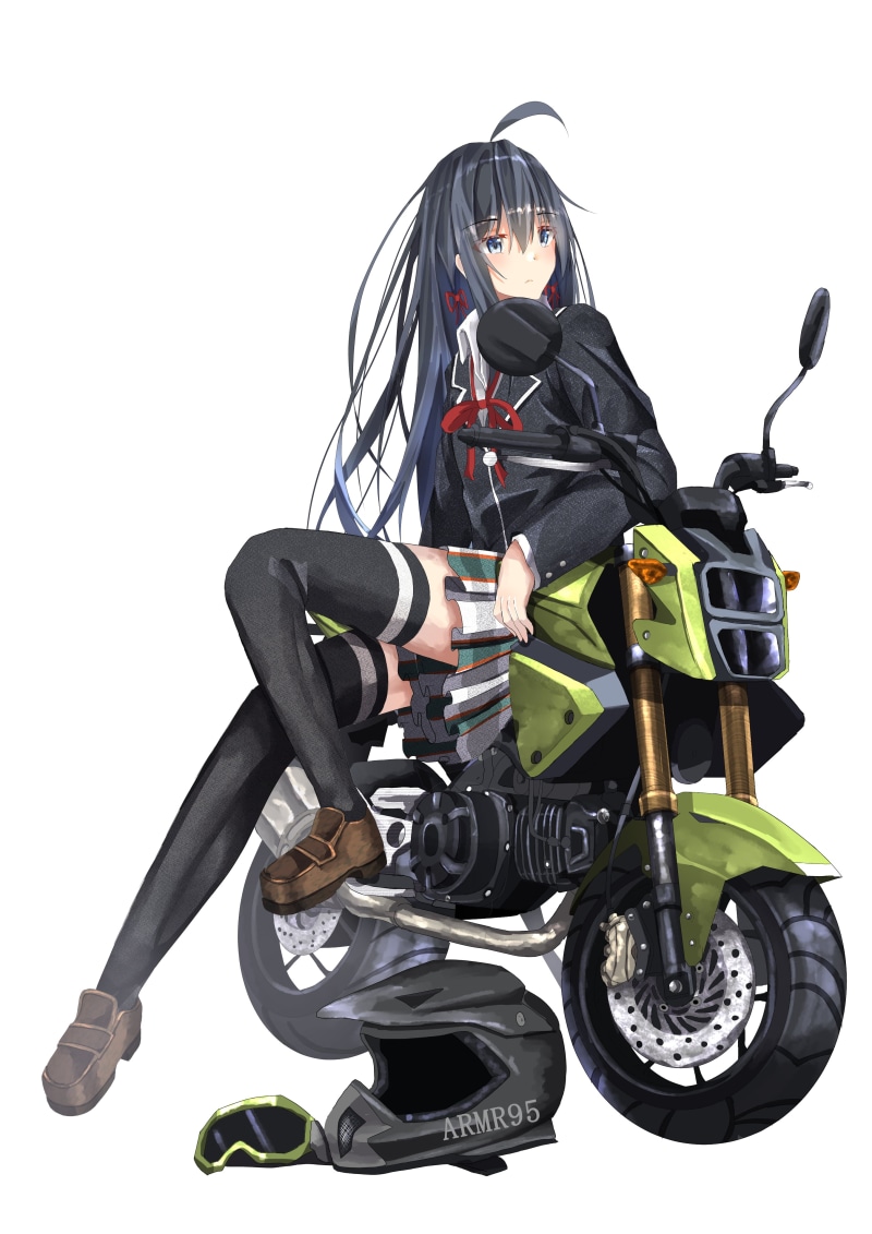 4K, Yukinoshita Yukino, Yahari Ore no Seishun Love Comedy wa Machigatteiru, anime, motobike
