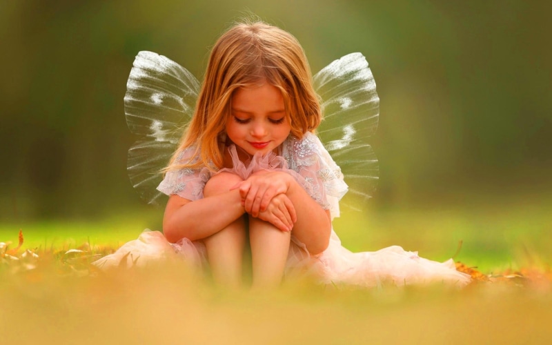 cute, wings, 1080P, fairy, girl, baby