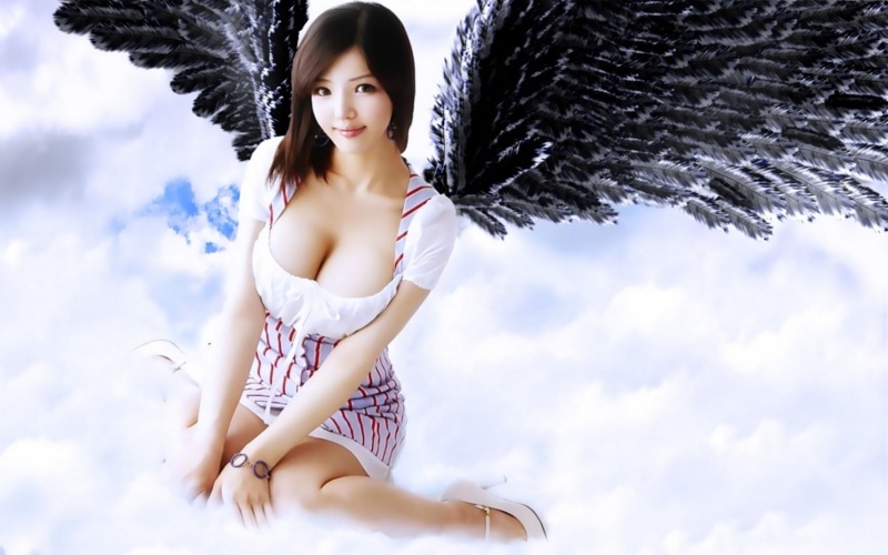 beautiful, girl, cosplay, angel, asian, sweet, fantasy, white, 720P, cute