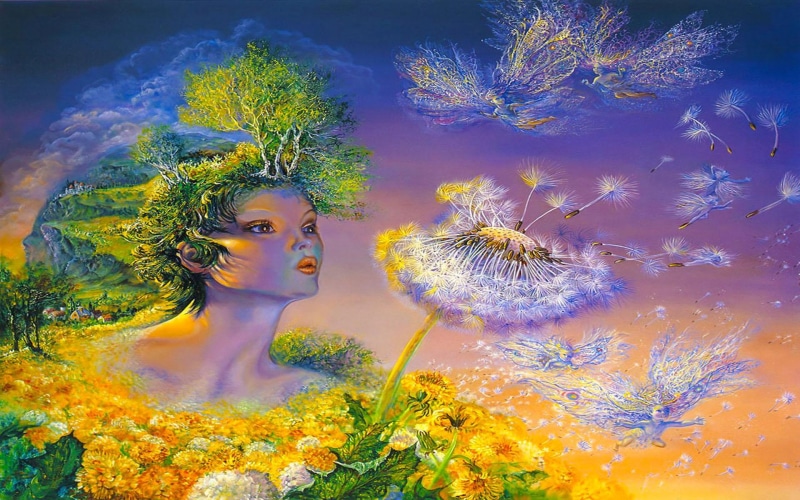 houses, rebirth, colorful, fairies, fantasy, 3d and abstract, tree, flowers, beauty, anime, mountain, fairy, 1080P, abstract