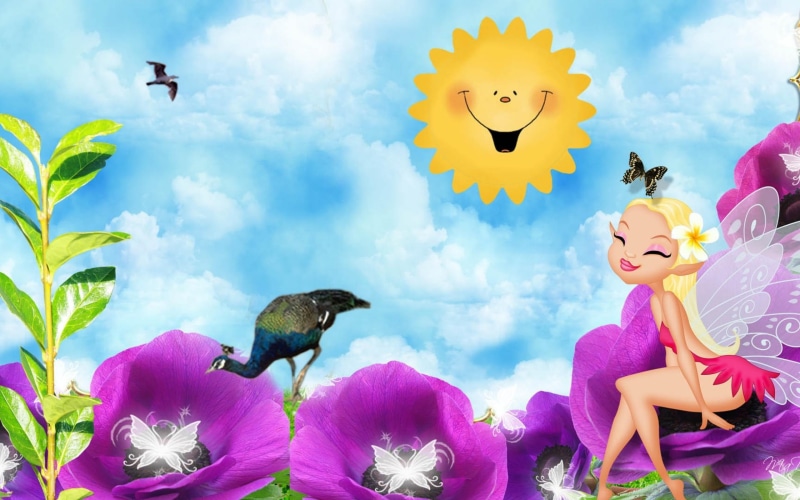 butterflie, pretty, digital art, cute, sweet, summer, artistic, flowers, beautiful, fairies, animals, 2K, fairy, trees, girls