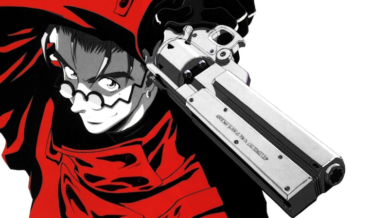 Vash the Stampede, people, arts culture and entertainment, red, mask, indoors, man made, 1080P, weapon, equipment, aggression, man, mask - disguise, studio shot