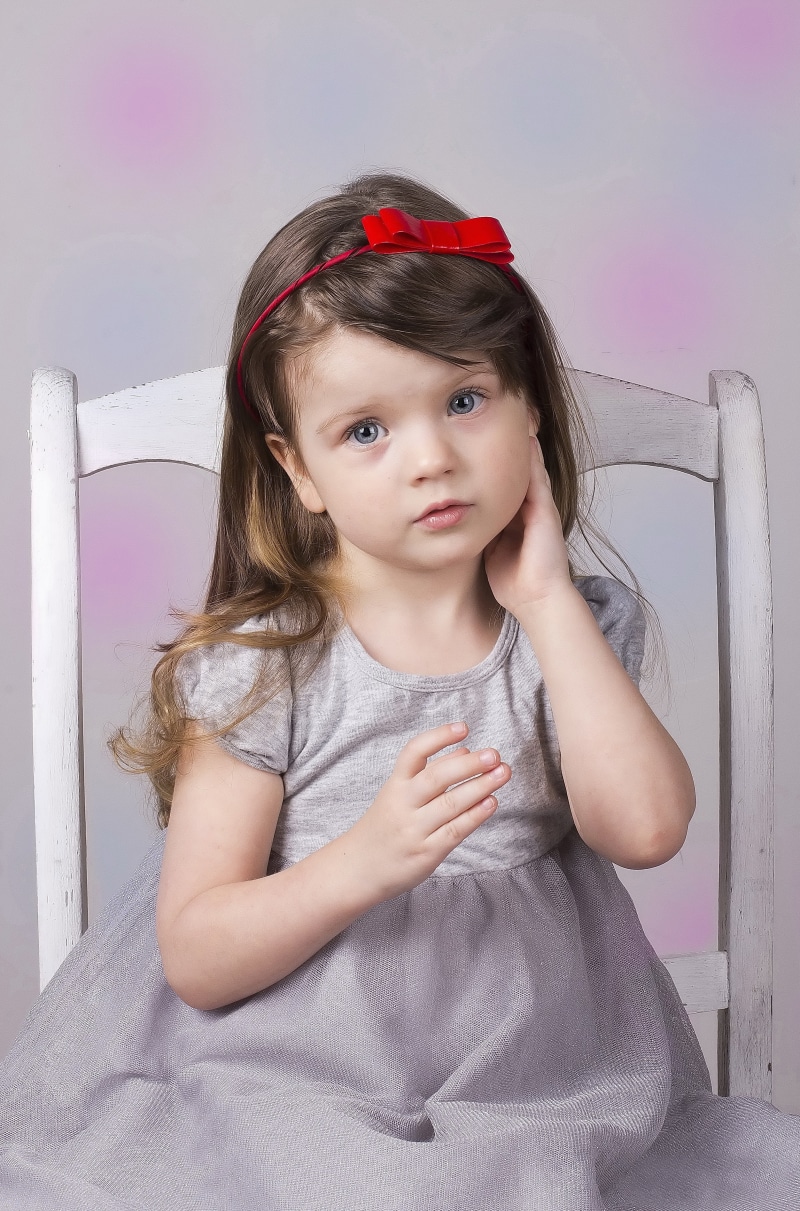 cap, nicely, child, girls, caucasian Ethnicity, one Person, 4K, the little girl, females, gray, waist up, innocence, sleeved, three quarter length, dress