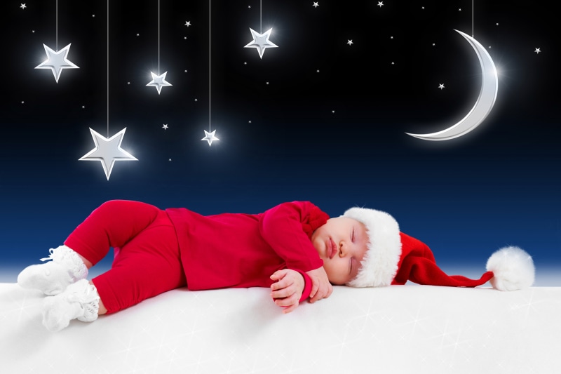 holding, costumes, santa, clothes, child, little Santa Claus, the moon, people, New year, children, relaxation, kid, christmas, night, happiness, cute