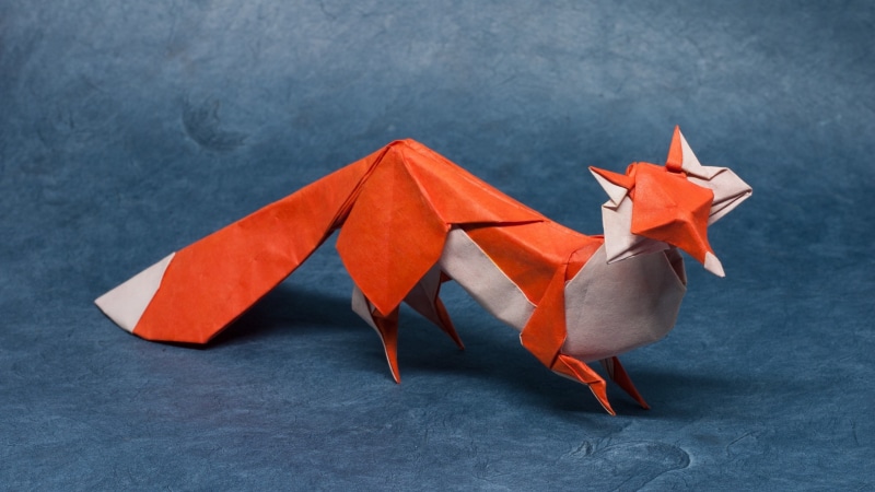 2K, artwork nature animals fox origami paper simple background the little prince