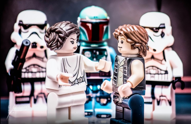 close-up, focus on foreground, Star Wars, creativity, human representation, Han Solo, stormtrooper, toy, Princess Leia, for sale, 720P, sculpture, female likeness