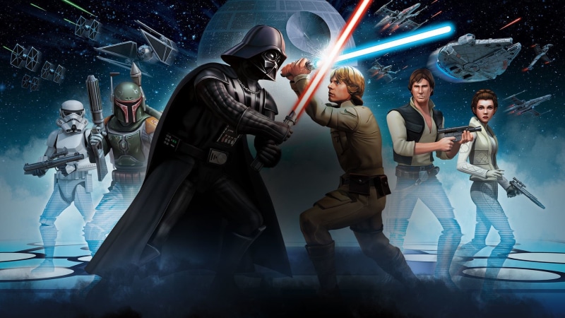 occupation, Death Star, digital composite, wireless technology, Han Solo, Millennium Falcon, people, robot, women, adult, 1080P, connection, illuminated