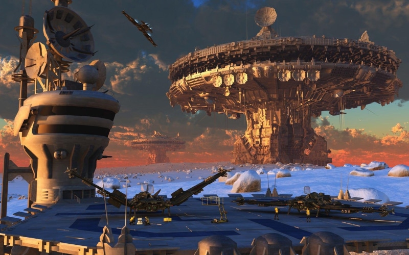 fi, star, spaceship, sci, cloud, wars, landing, 1080P, snow, battleship, fantasy, landing platform, platform, 1920x1200
