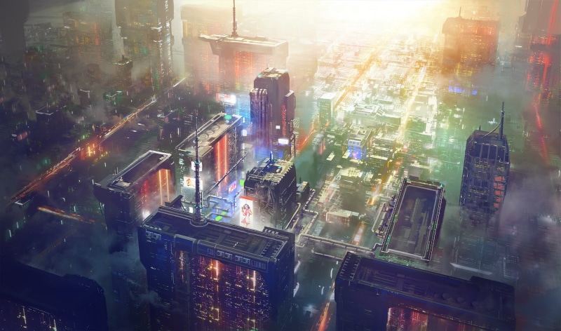 Cyberpunk, Concept Design, Science Fiction, Concept Art, Big City, sctructure, 1080P, SciFi