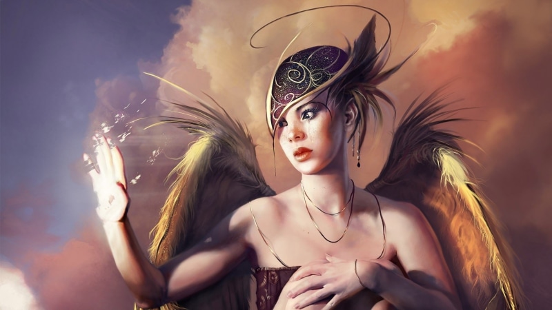 digital composite, one person, young women, 1080P, Disintegration, adult, front view, beauty, girl, fantasy, feather, lifestyles, young adult, women, beautiful woman