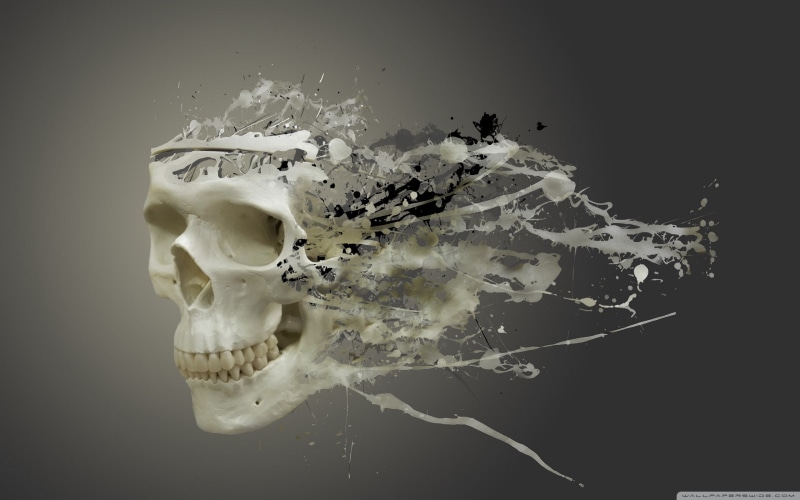 2560x1600 px, 2K, skull, disintegrating