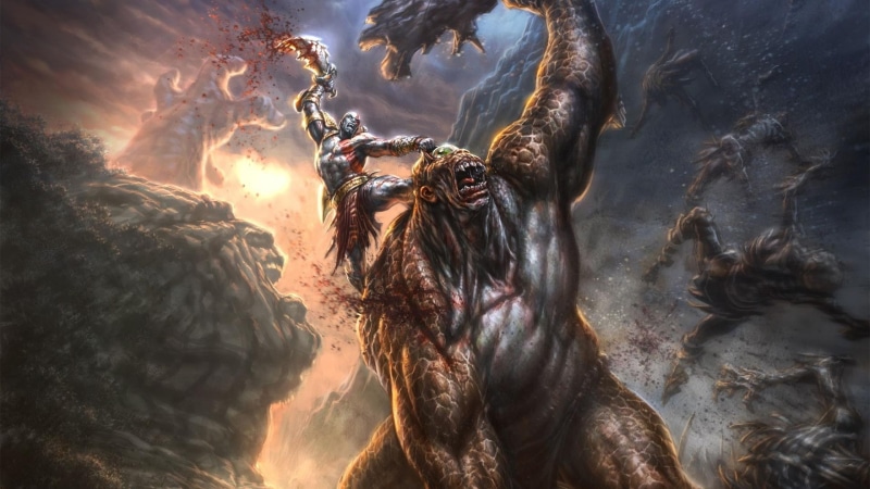 Cronus, 1080P, fantasy art, Cyclops, digital art, Zeus, artwork, ancient