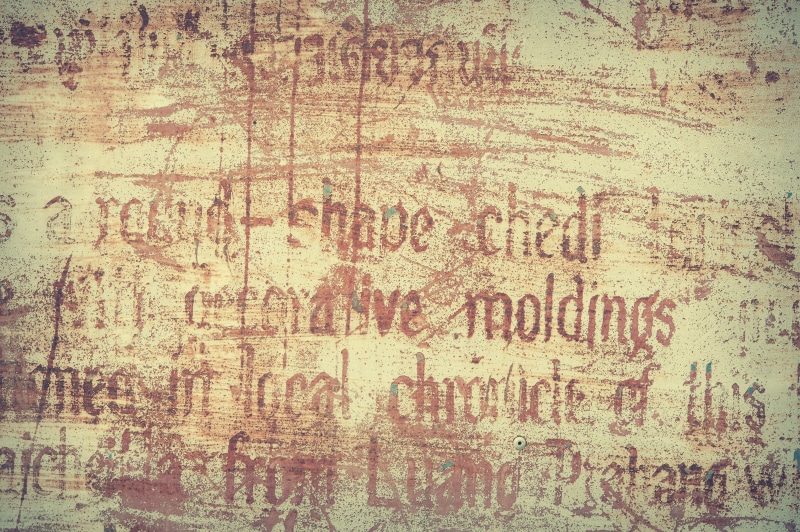 backdrop, old, architecture, art, western script, wall - building feature, paper, grunge, rough, aged, text, creativity, grungy, indoors, red, steel, brown