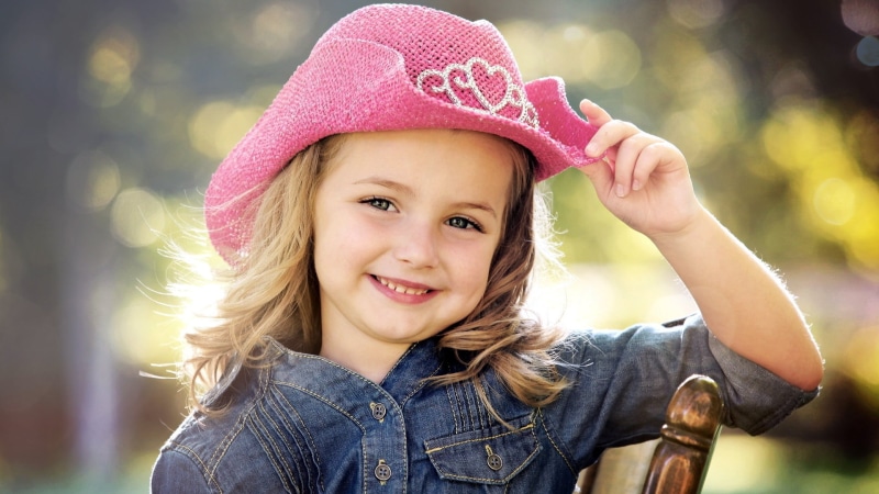 boys, people, headshot, positive Emotion, playful, children Only, pink, one Person, lifestyles, summer, clothing, girls, cowboy, happiness, one Girl Only