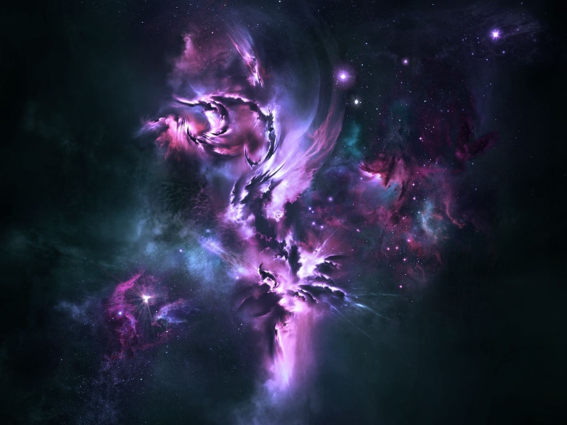 space, abstract, purple, black, 720P, uncountable, universe, planets, stars