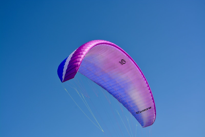adventure, sky, activity, gliding, freedom, joy, 5K, extreme sports, people, ozone wing, hobbies, flow blue-mauve, parachute, aircraft, multi colored