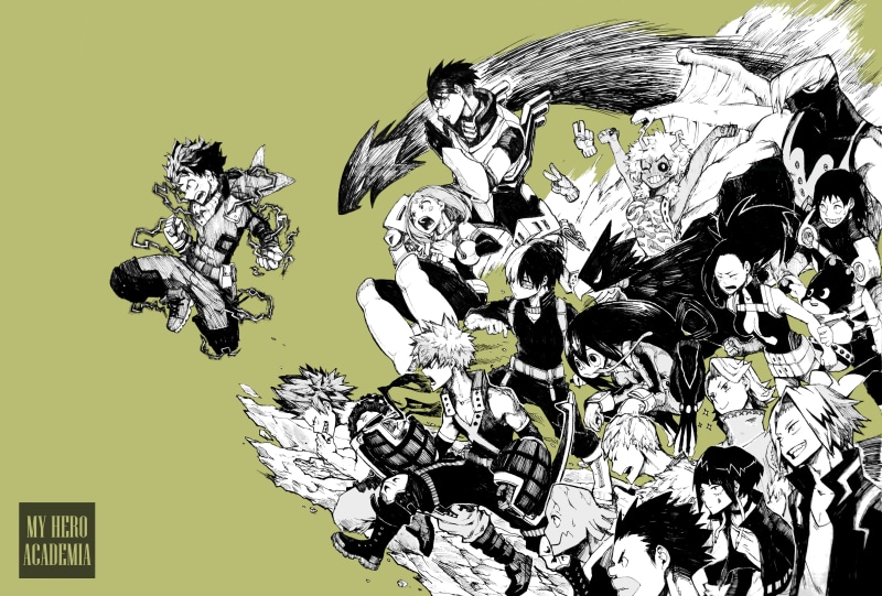Mashirao Ojiro, Koji Koda, Shoto Todoroki, Ochaco Uraraka, Denki Kaminari, Eijiro Kirishima, Mina Ashido, 4K, Anime, Toru Hagakure, Katsuki Bakugou, Tsuyu Asui
