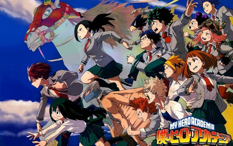 Mei Hatsume, Ochaco Uraraka, Tsuyu Asui, Mezo Shoji, Izuku Midoriya, Momo Yaoyorozu, Denki Kaminari, Eijiro Kirishima, Katsuki Bakugou, Anime, Shouto Todoroki