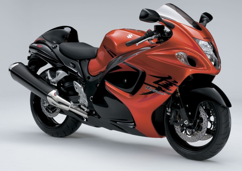 suzuki, motorcycle, riding, professional sport, luxury, headwear, stationary, transportation, chrome, black, extreme sports, 720P, no People, suzuki hayabusa