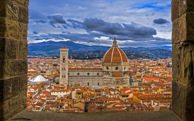 spirituality, travel destinations, nature, city, outdoors, cityscape, the Cathedral of Santa Maria del Fiore, building, painting, history, panorama, belief